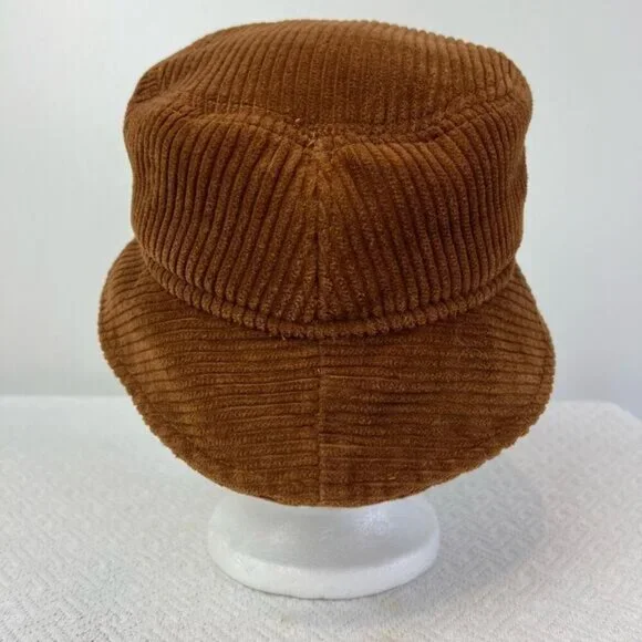 Zara Brown Corduroy Bucket Hat Size Small Unisex Women’s Men’s Summer - Picture 2 of 8